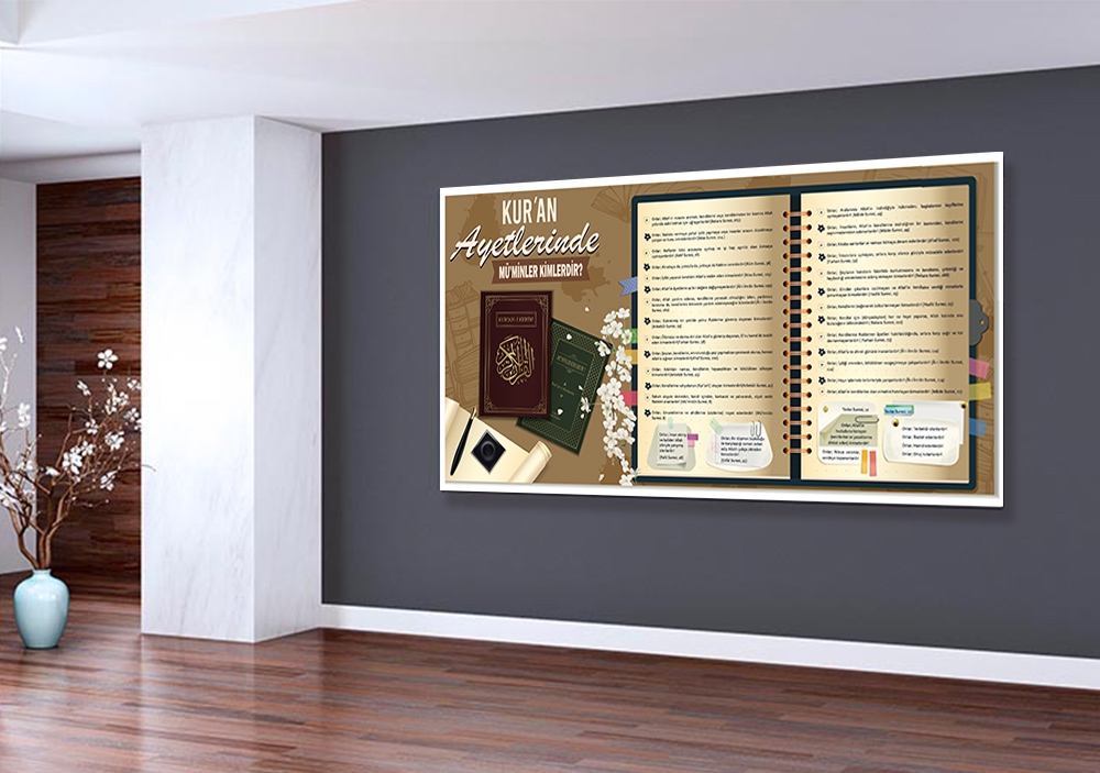 Kuran Ayetlerinde Müminler Okul Posteri 3