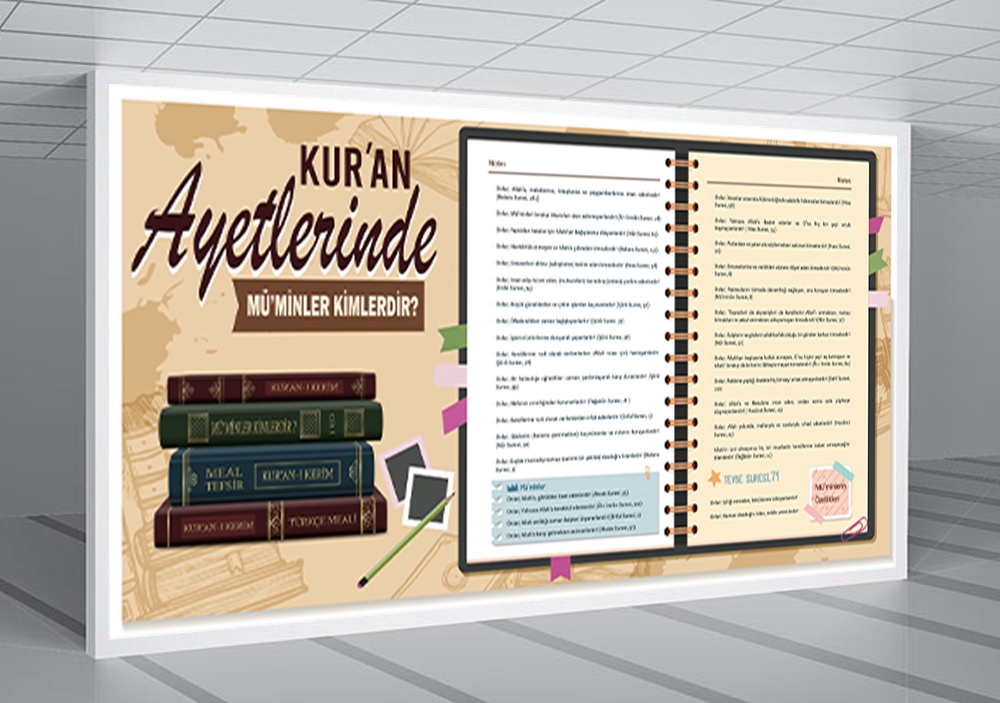 Kuran Ayetlerinde Müminler Okul Posteri 2