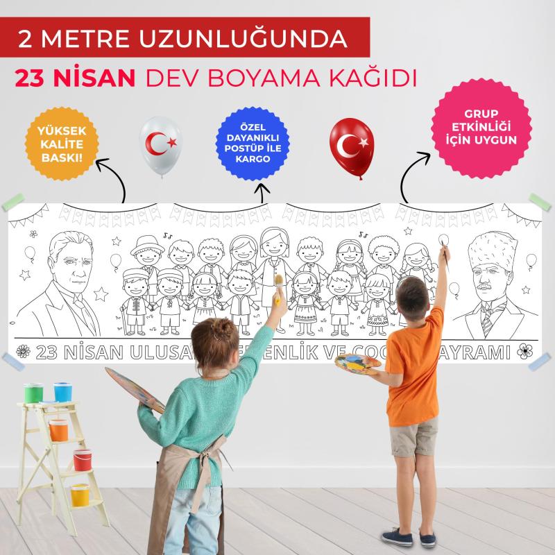 23 Nisan Dev Boyama Kağıdı 