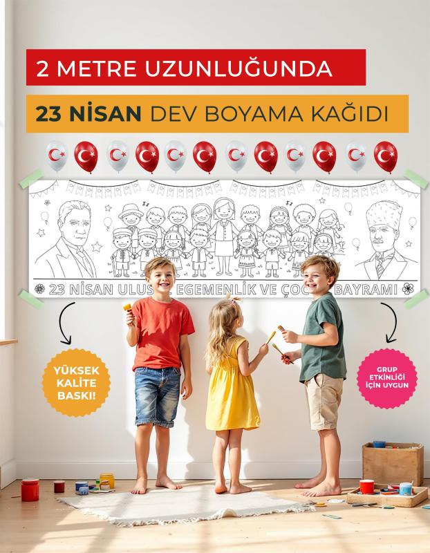 23 Nisan Dev Boyama Kağıdı 