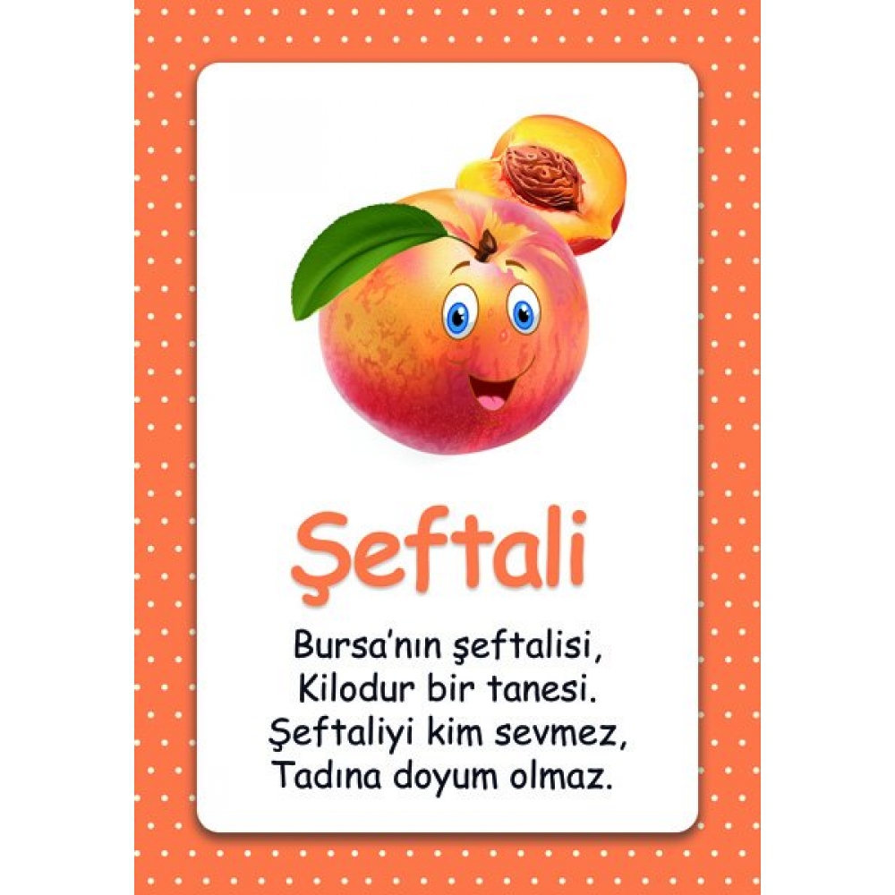 Sevimli Şeftali Okul Posteri