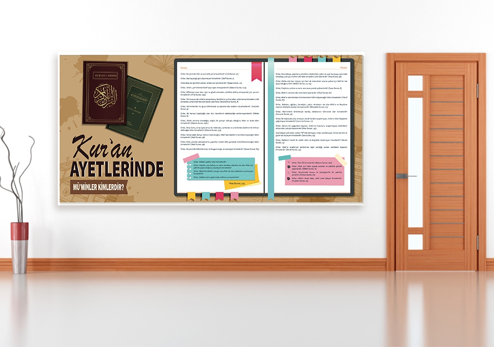 Kuran Ayetlerinde Müminler Okul Posteri
