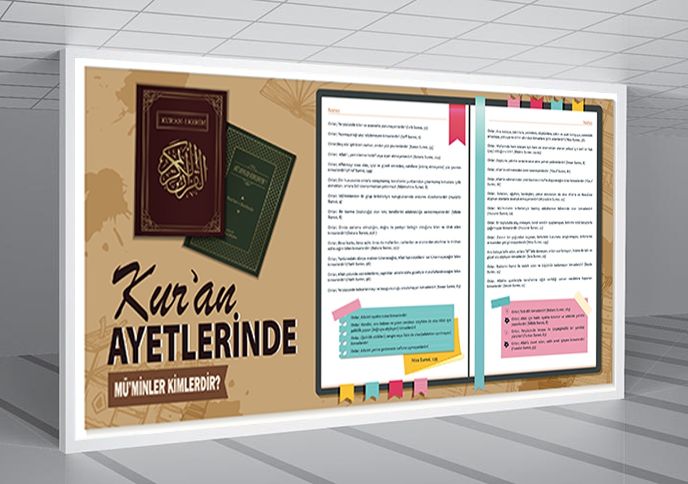 Kuran Ayetlerinde Müminler Okul Posteri