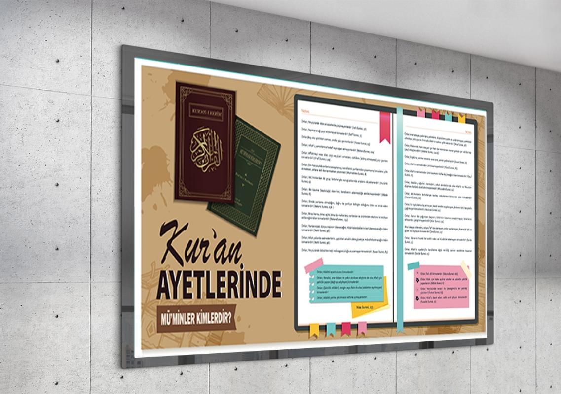 Kuran Ayetlerinde Müminler Okul Posteri