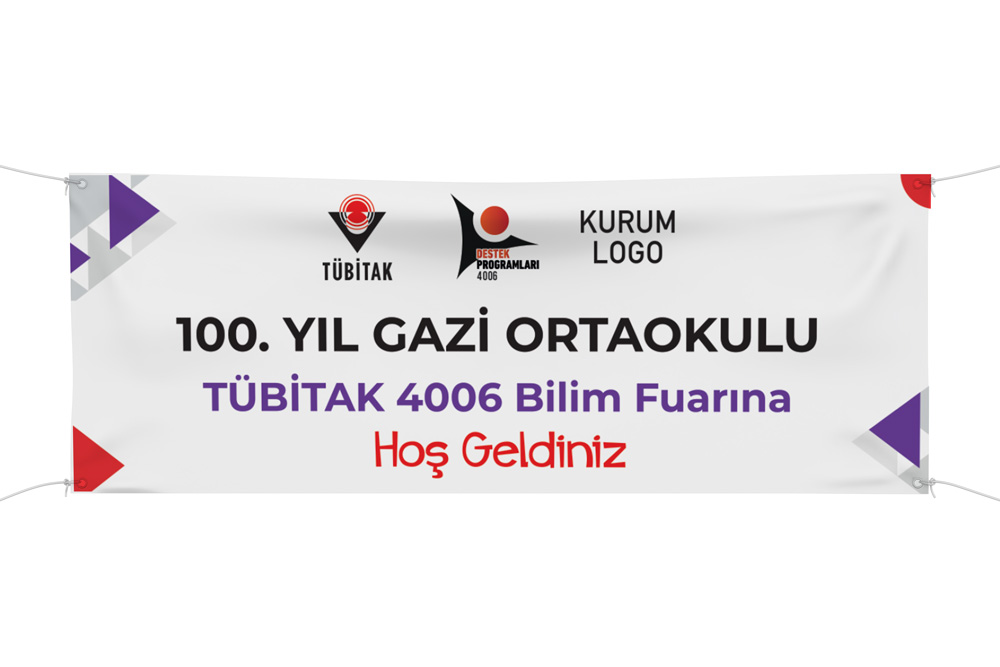 TÜBİTAK 4006 Bilim Fuarı Karşılama Brandası
