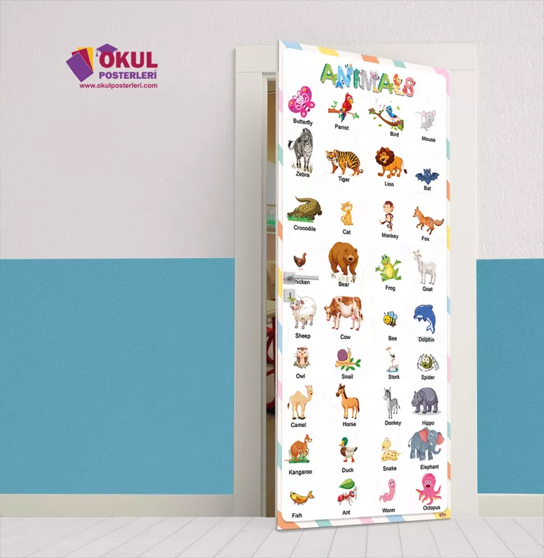 Animals İngilizce Kapı Giydirme 28