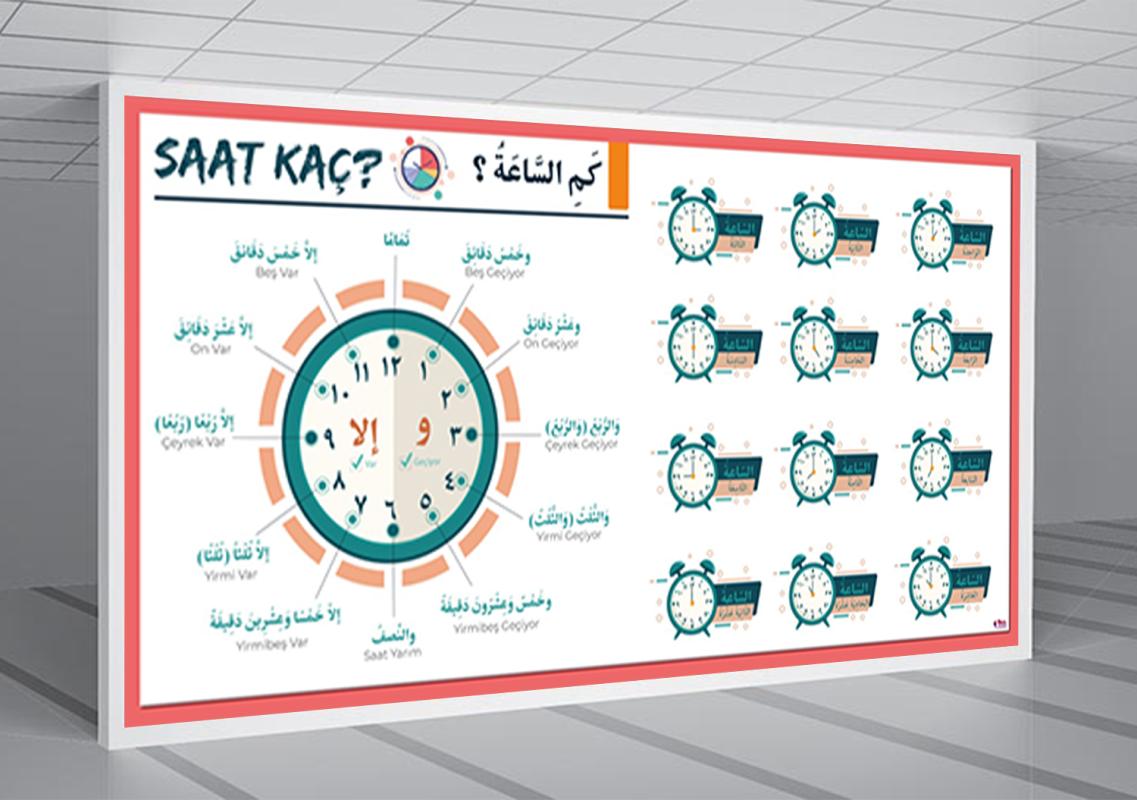 Arapça Saatler İmam Hatip Posteri