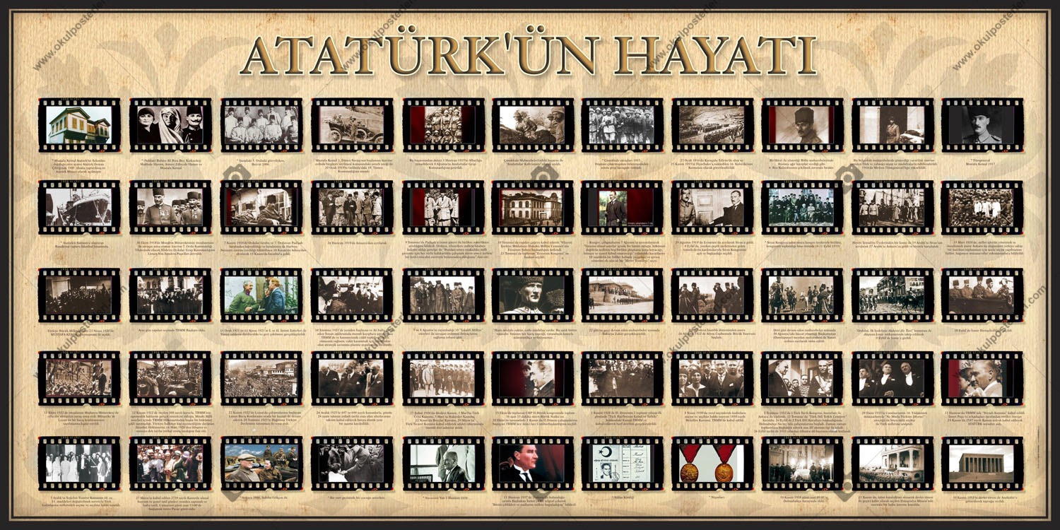 Atatürk’ün Hayatı Okul Posteri