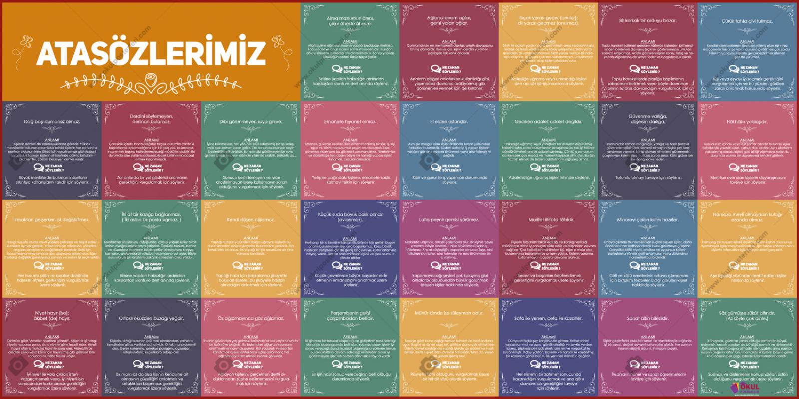 Atasözlerimiz Okul Posteri