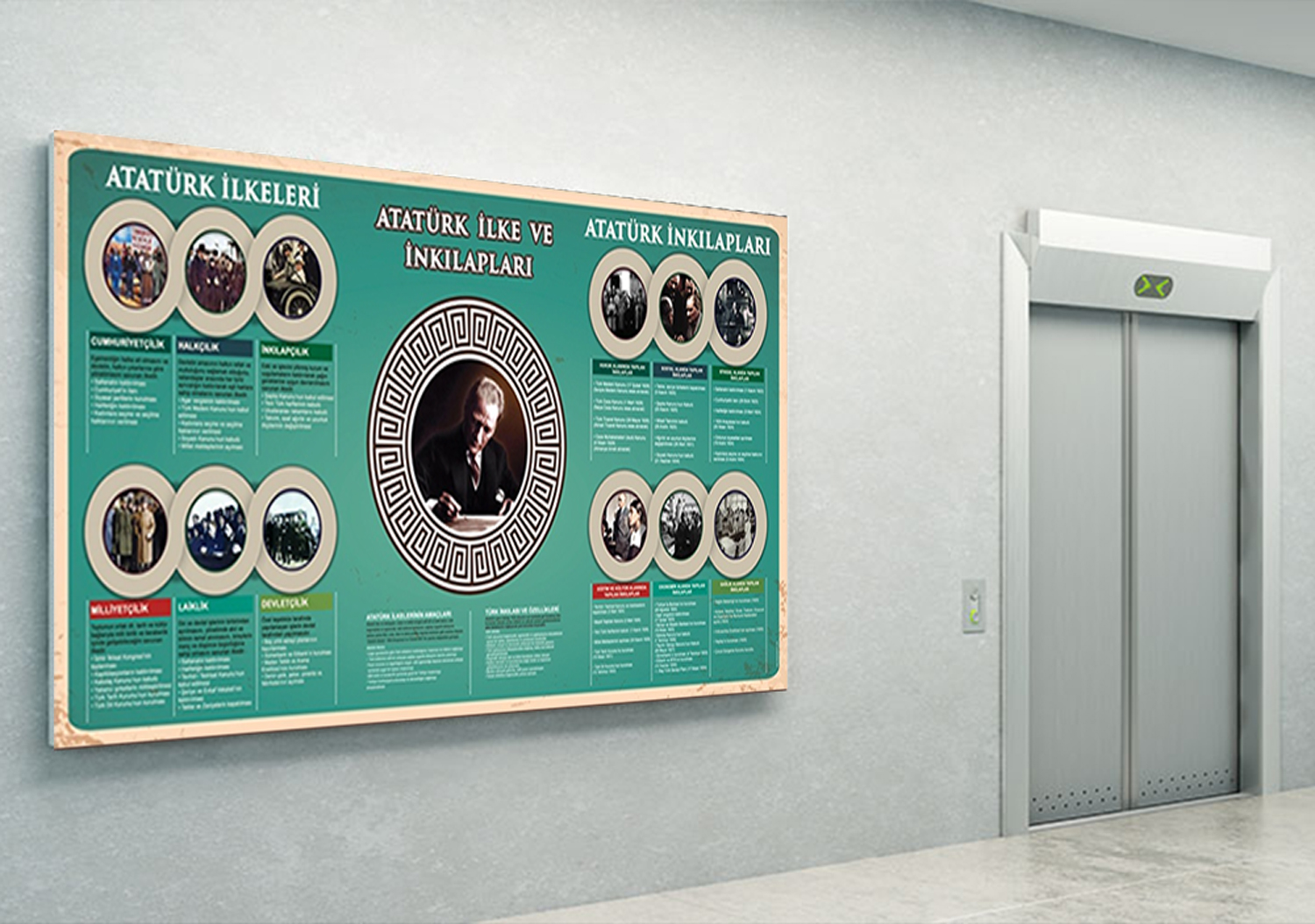 Atatürk İlke ve İnkılapları Okul Posteri