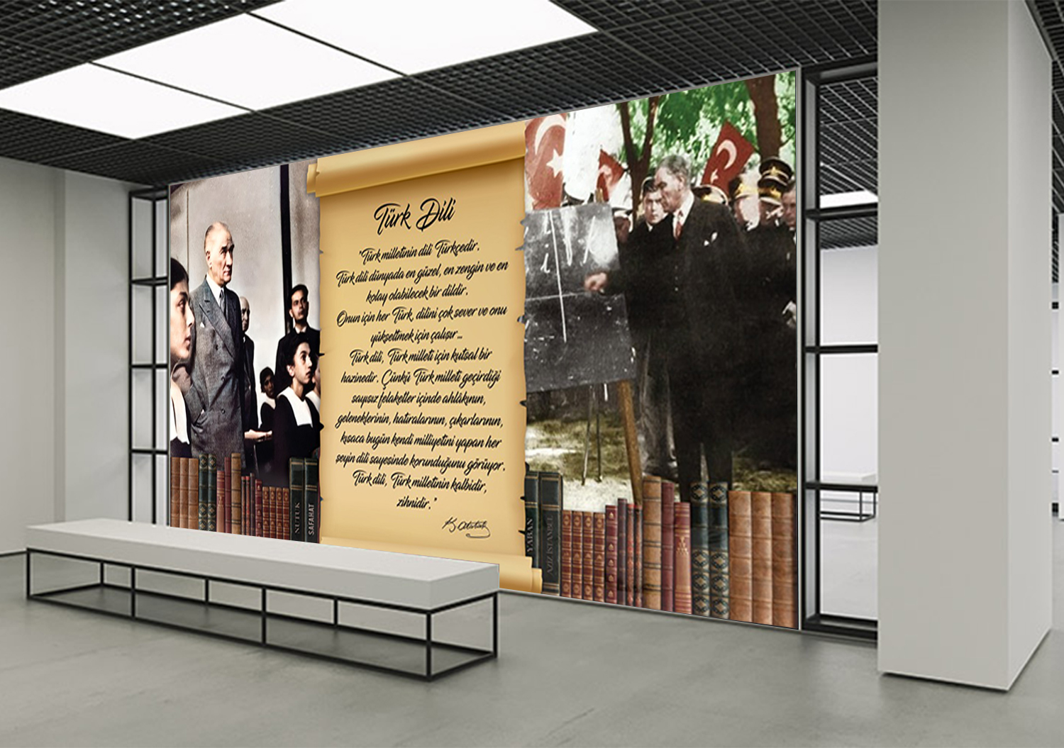 Atatürk ve Türk Dili Edebiyat Posteri