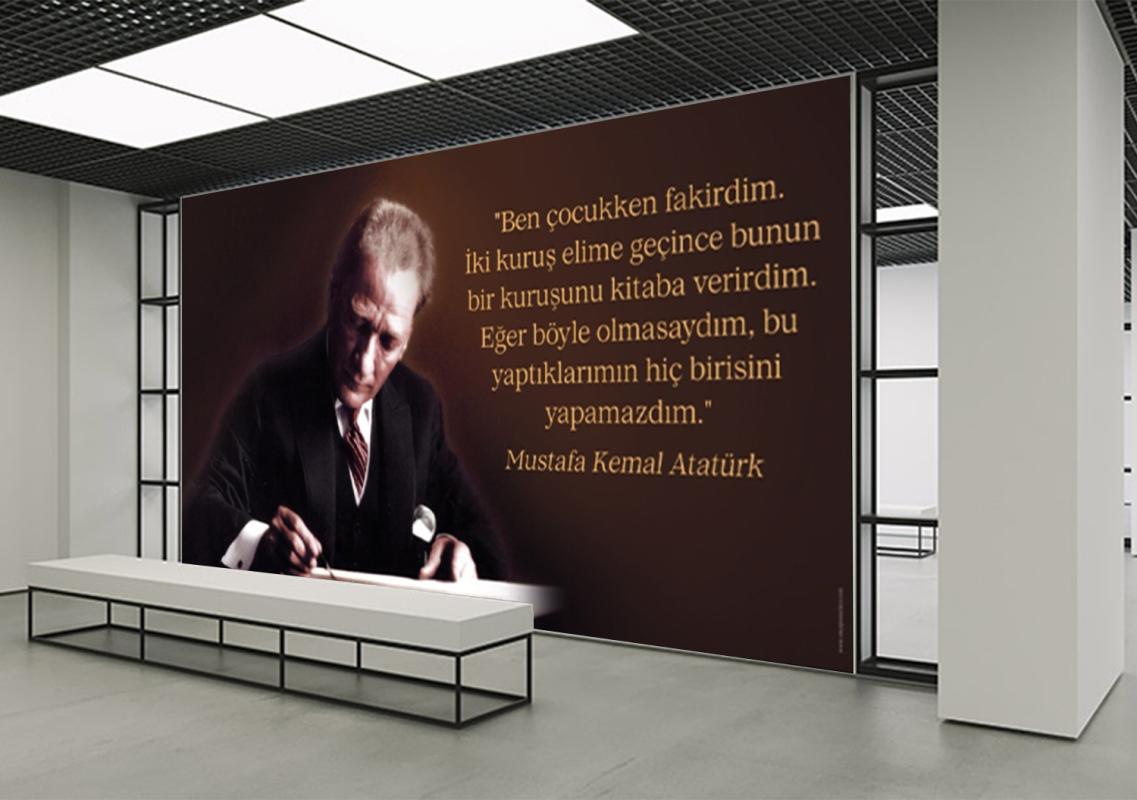 Atatürk ve Kitap Posteri