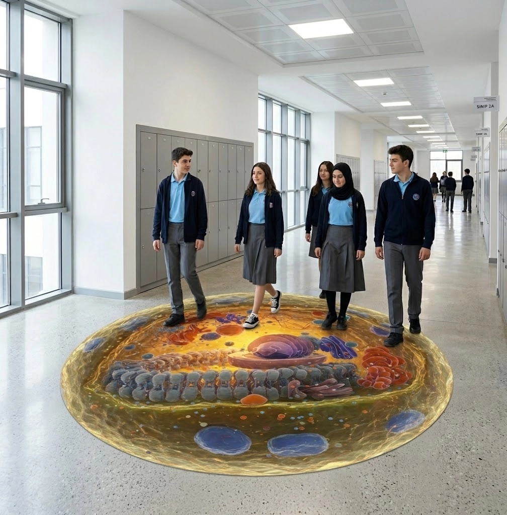 Biyoloji Hücre Modeli Eğitici Zemin Folyosu