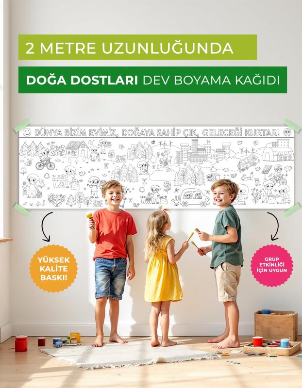 Doğa Dostları Dev Boyama Kağıdı