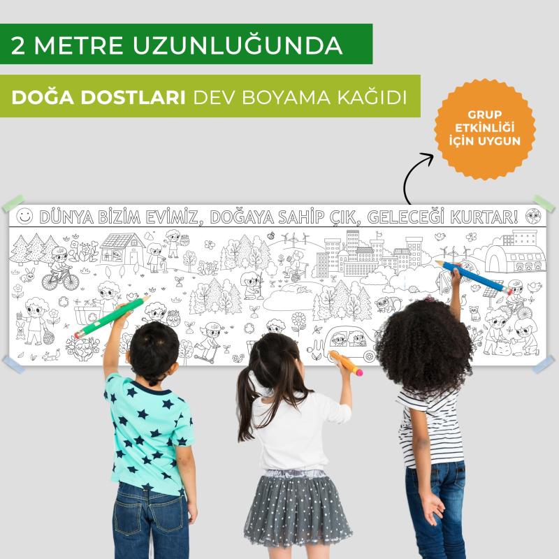 Doğa Dostları Dev Boyama Kağıdı