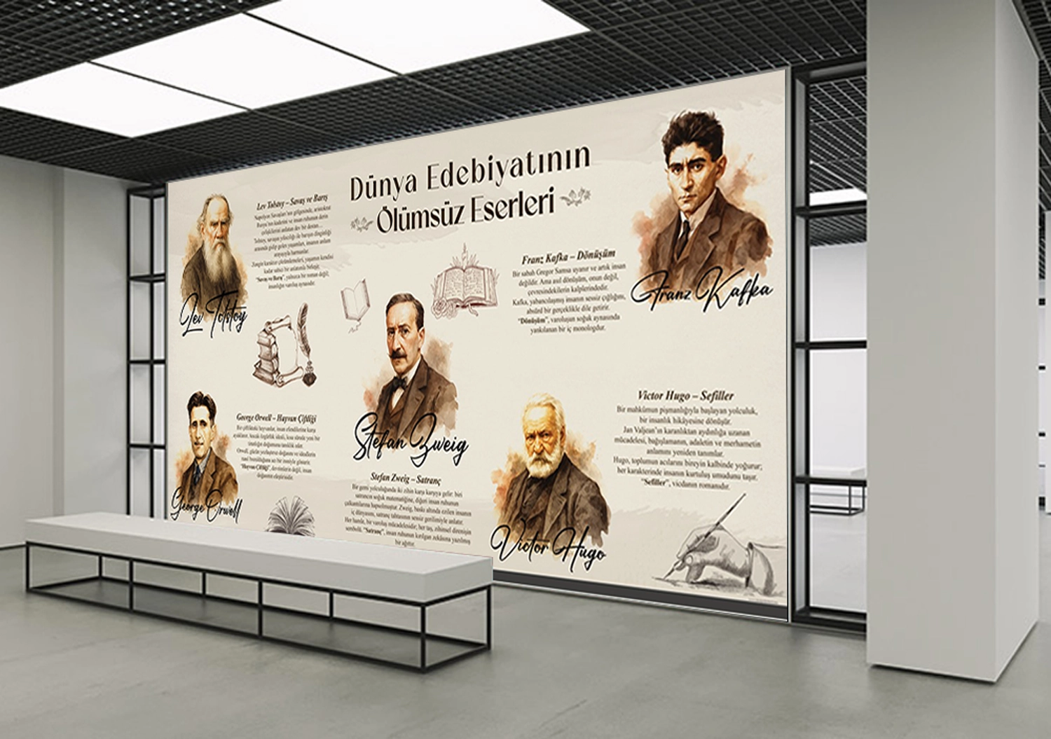 Dünya Edebiyatının Ölümsüz Eserleri Okul Posteri