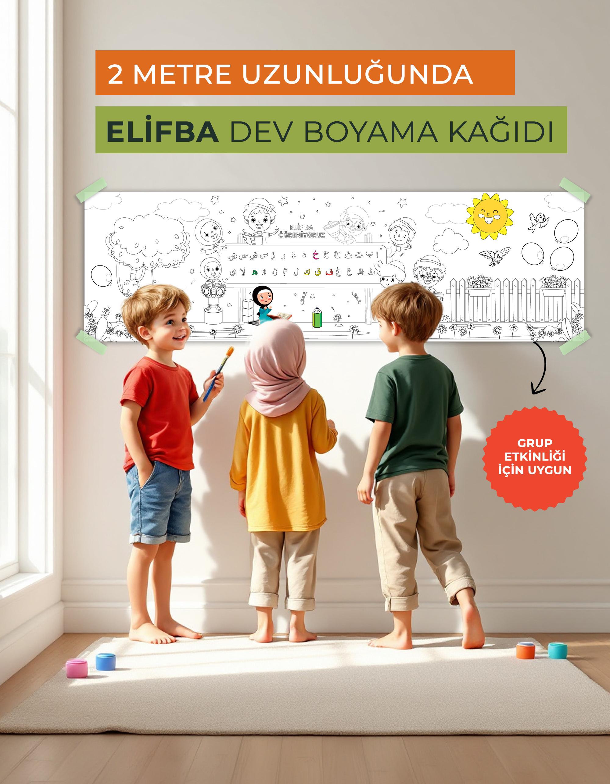 Elifba  Dev Boyama Kağıdı