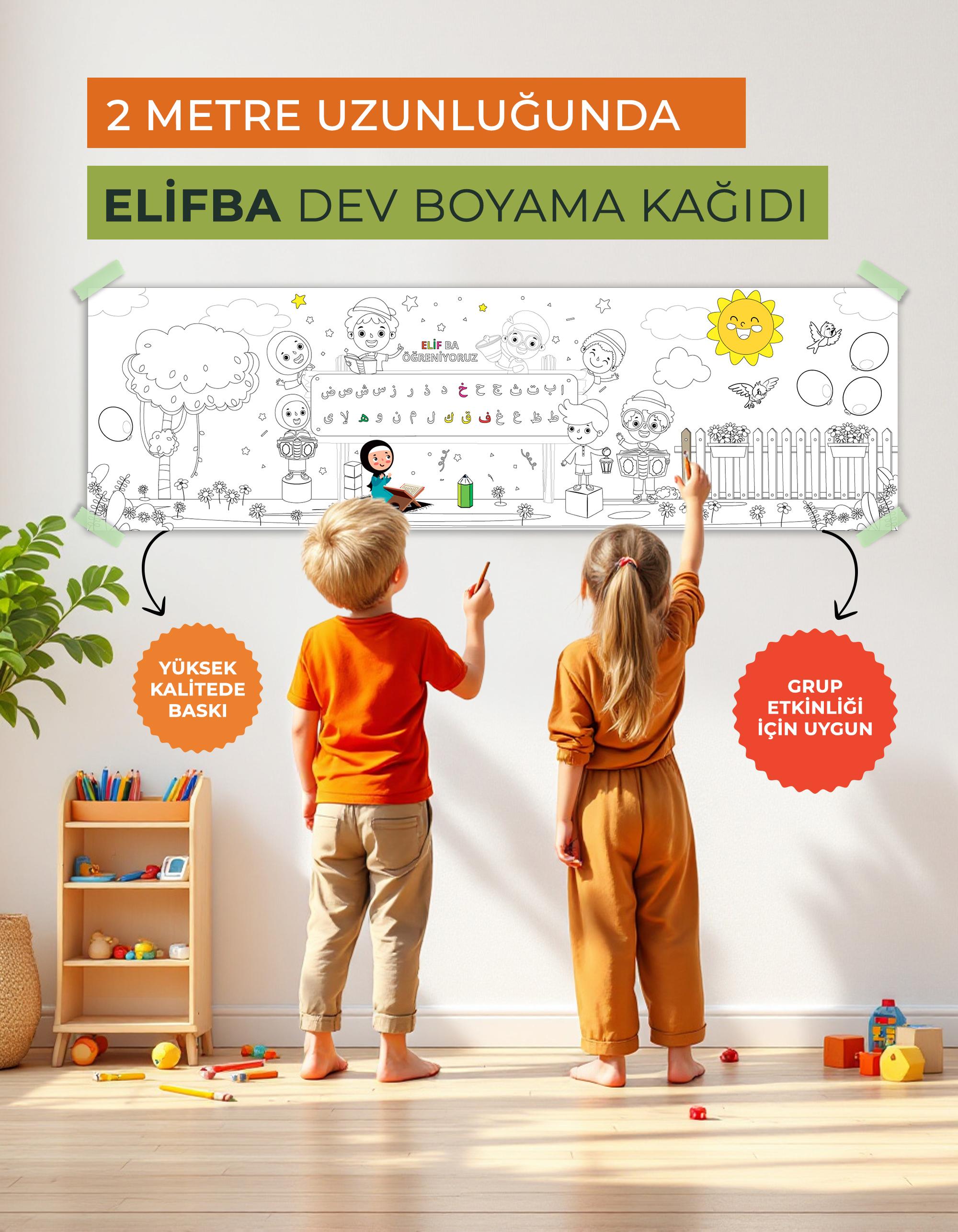 Elifba  Dev Boyama Kağıdı