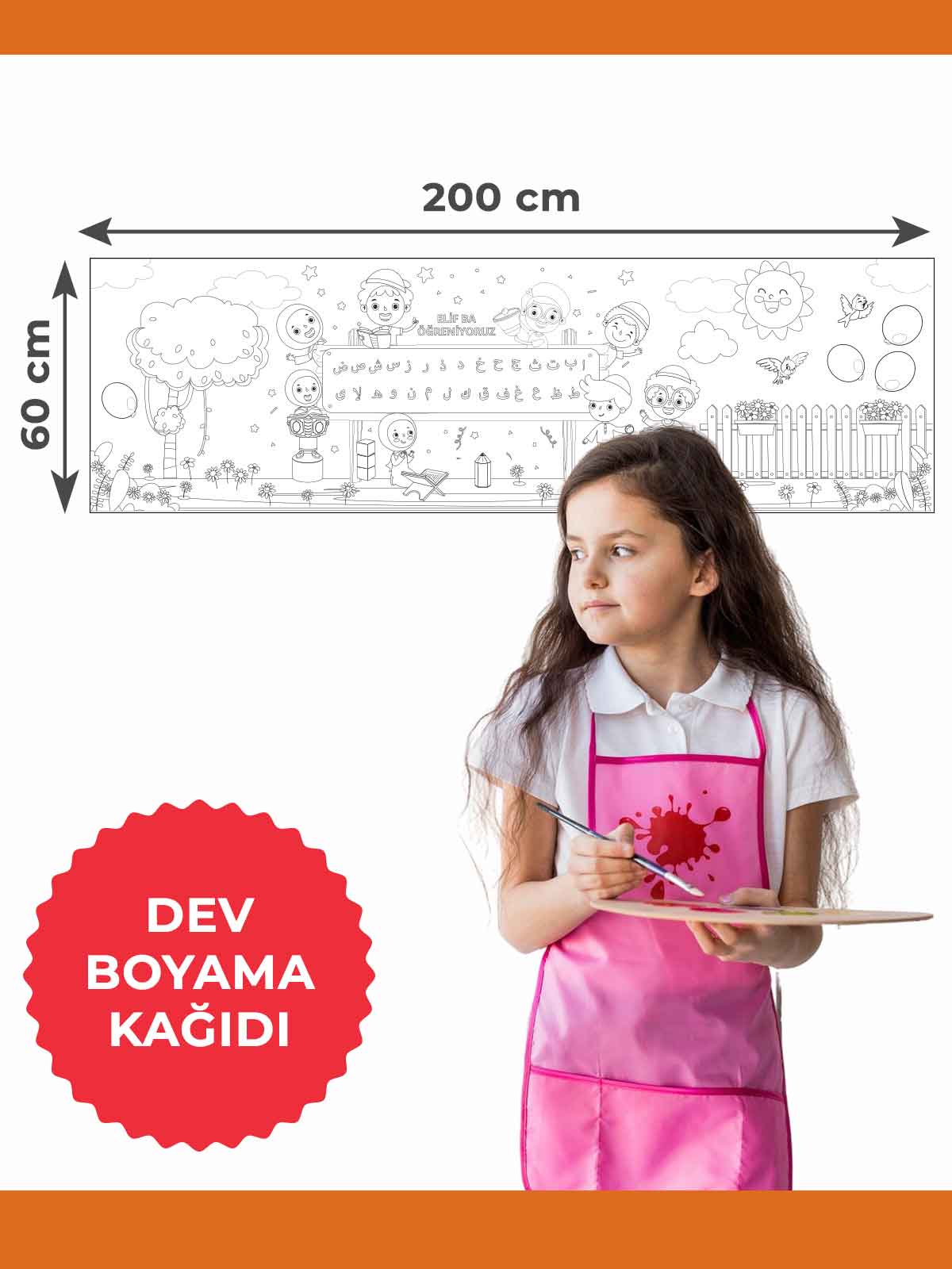 Elifba  Dev Boyama Kağıdı