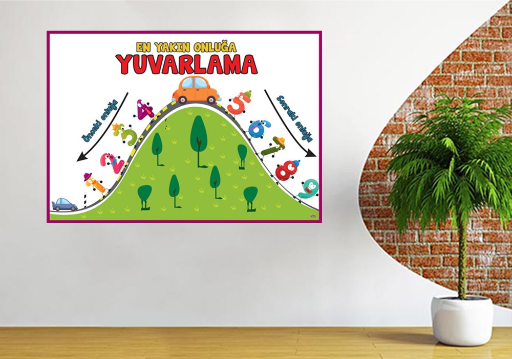 En Yakın Onluğa Yuvarlama Okul Posteri