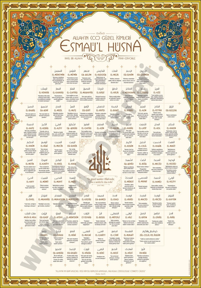Esma-ül Hüsna  Okul Posteri 2