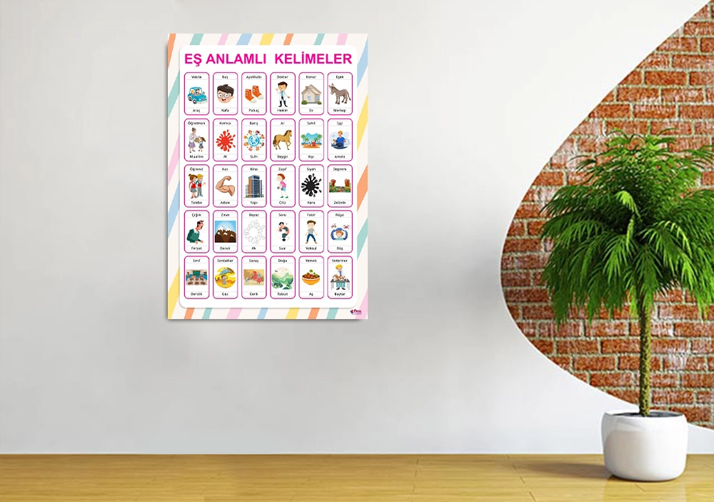 Eş Anlamlı Kelimeler Okul Posteri 