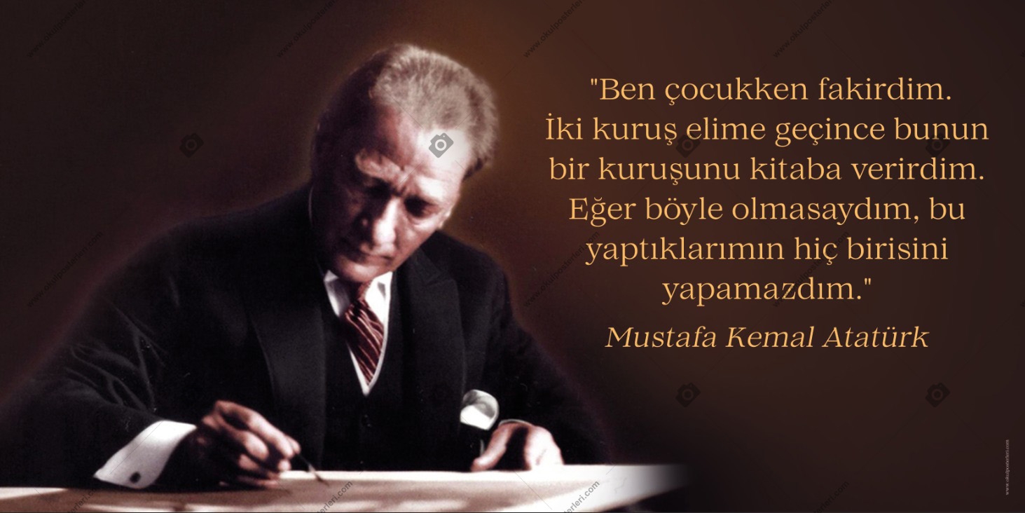 Atatürk ve Kitap Posteri