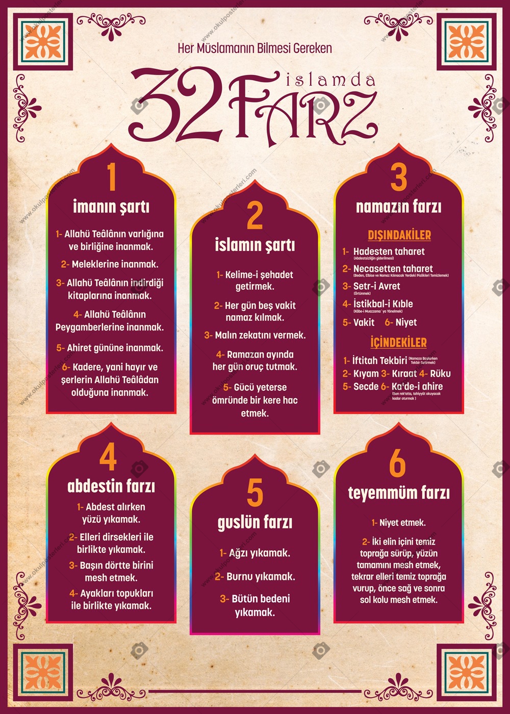32 Farz Okul Posteri
