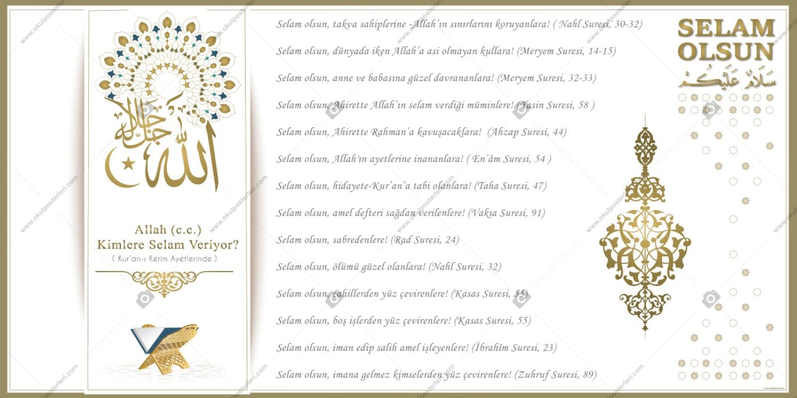 Allah Kimlere Selam Veriyor? Okul Posteri