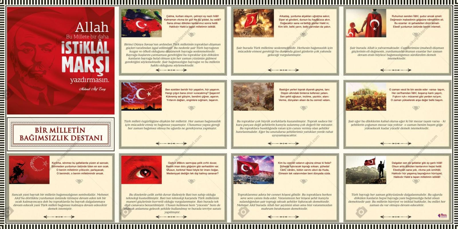 Açıklamalı İstiklal Marşı Okul Posteri