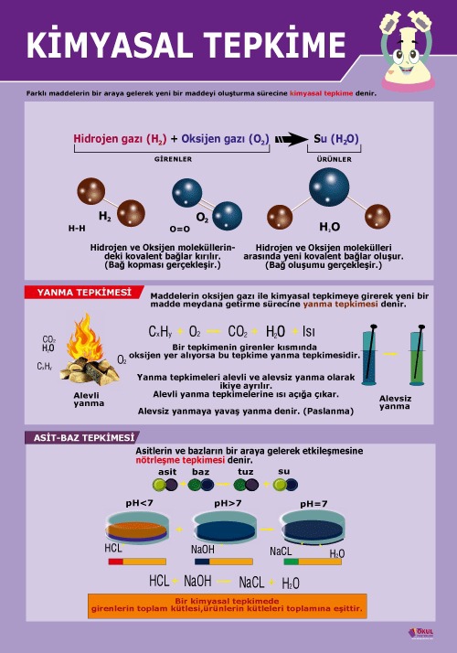 Kimyasal Tepkime Okul Afişi