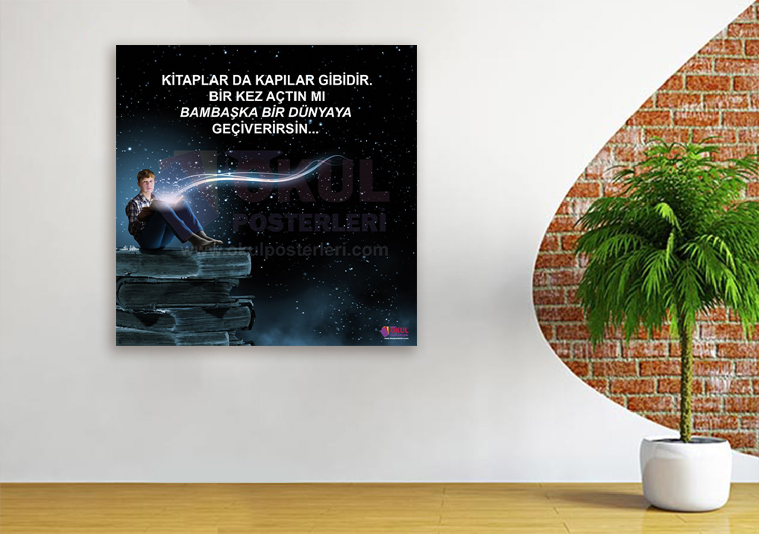 Kitap Okuma 5 Okul Posteri