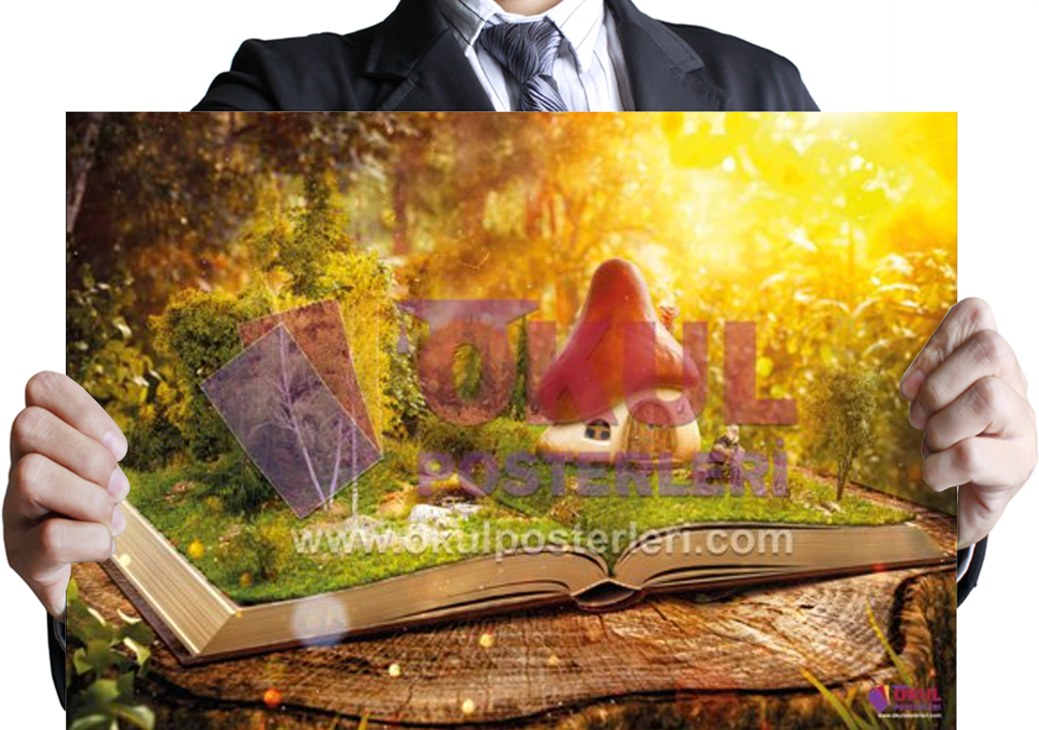 Kitap Okuma 3 Okul Posteri