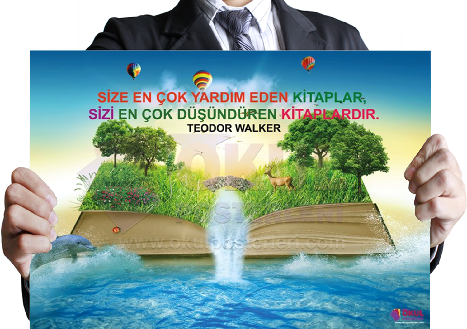 Kitap Okuma 1 Okul Posteri