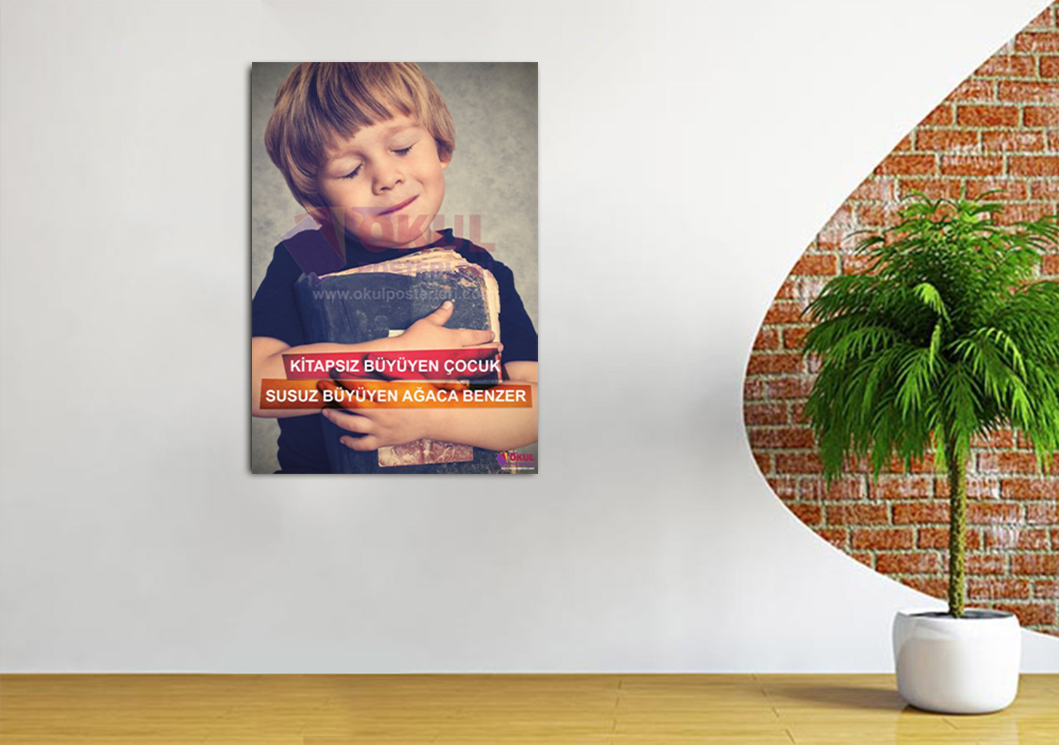 Kitap Okuma 2 Okul Posteri