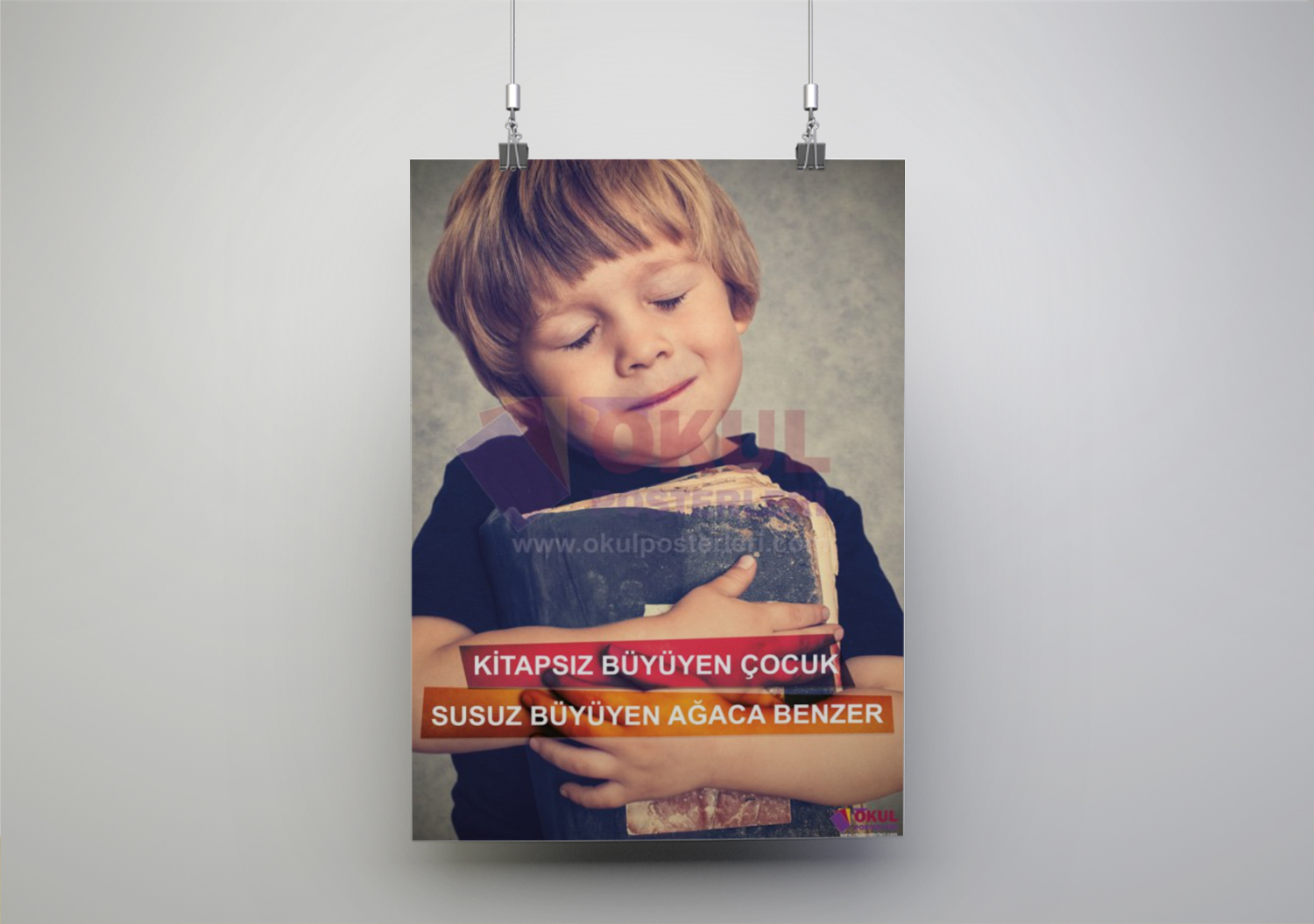 Kitap Okuma 2 Okul Posteri