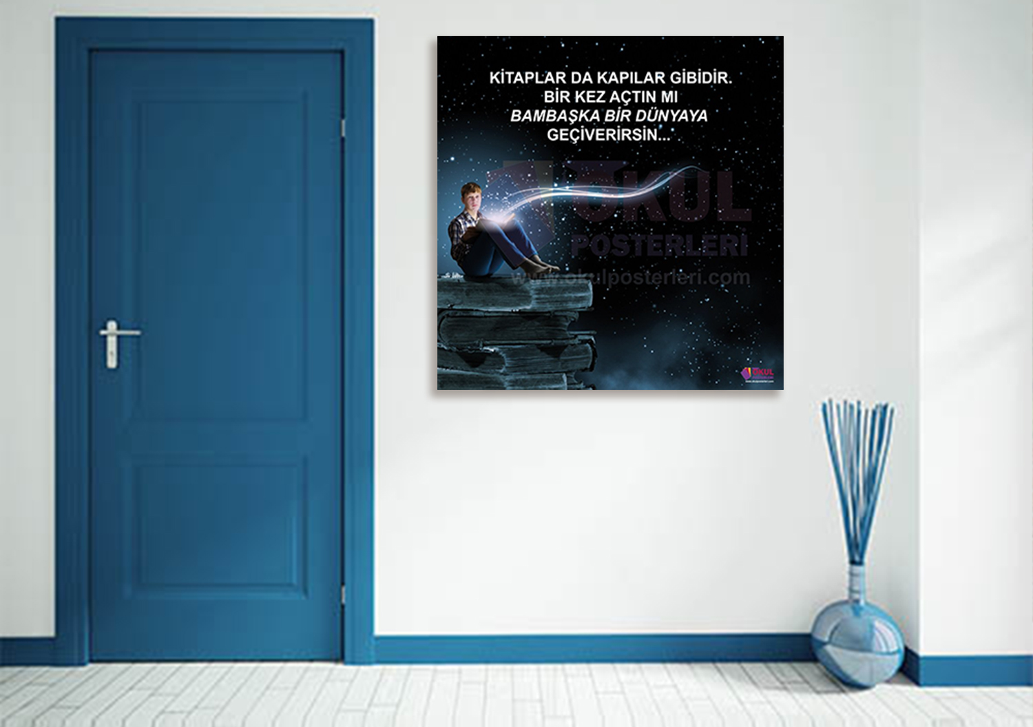 Kitap Okuma 5 Okul Posteri