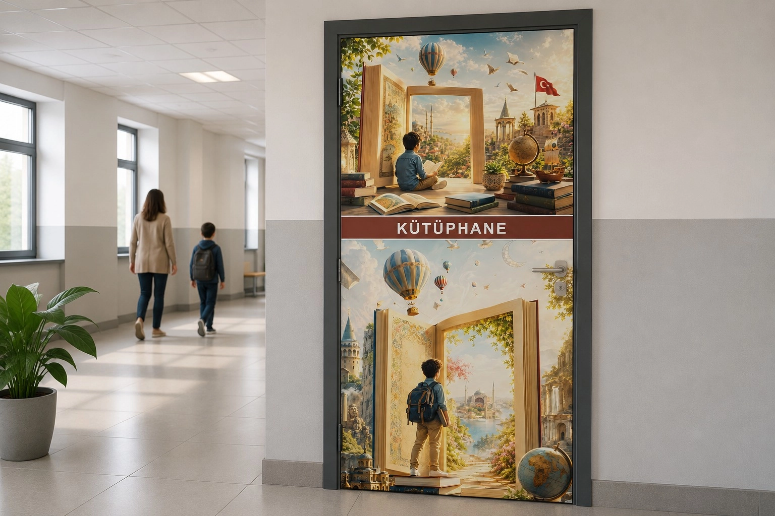 Kütüphane Kapı Giydirmesi 21