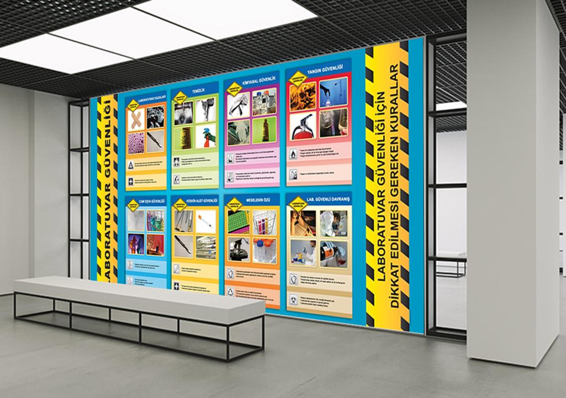 Laboratuvar Güvenliği Okul Posteri
