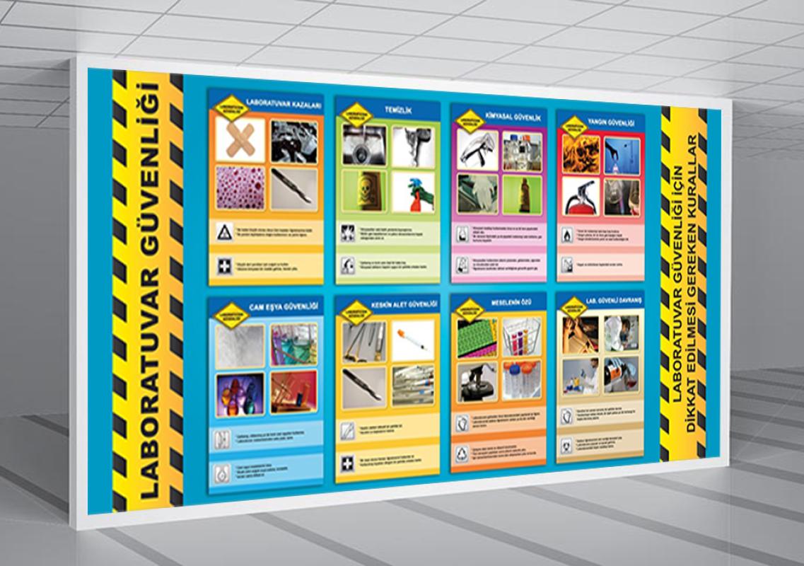 Laboratuvar Güvenliği Okul Posteri
