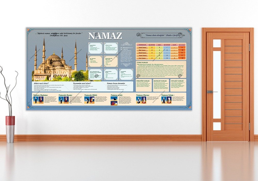 NAMAZ OKUL POSTERİ MAVİ