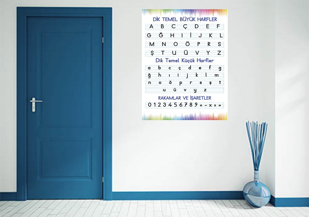 Dik Temel Harfler Okul Posteri