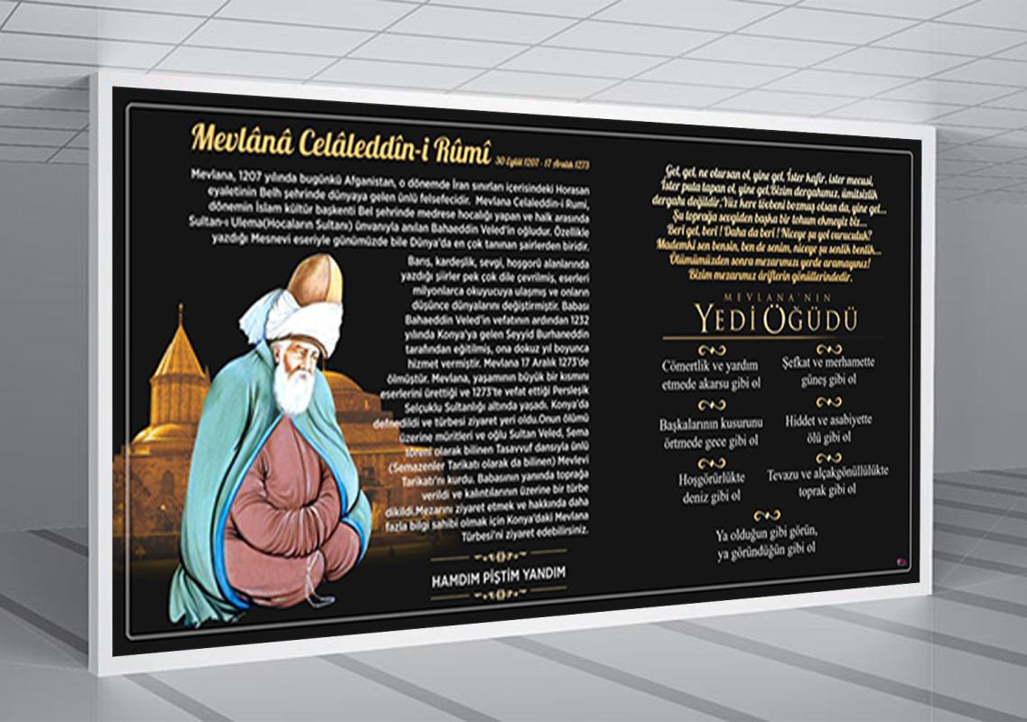 Mevlana’nın Yedi Öğüdü Okul Posteri 2