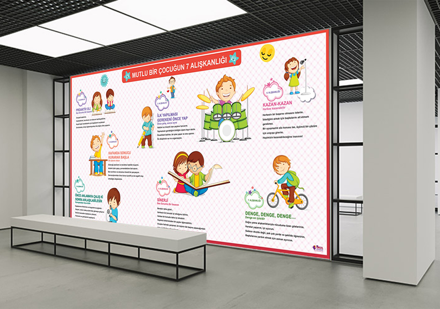 Mutlu Bir Çocuğun 7 Alışkanlığı-2 Okul Posteri