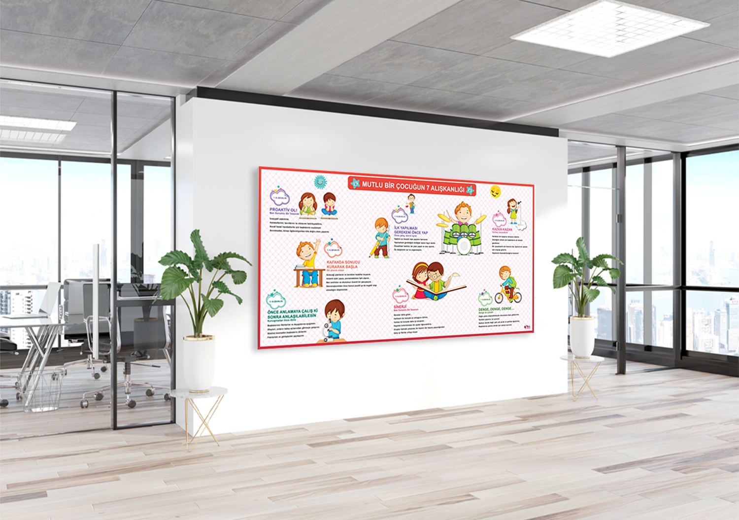 Mutlu Bir Çocuğun 7 Alışkanlığı-2 Okul Posteri