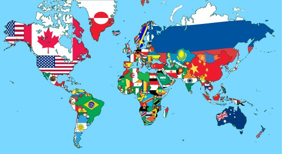 Dünya Haritası Bayraklı Okul Posteri