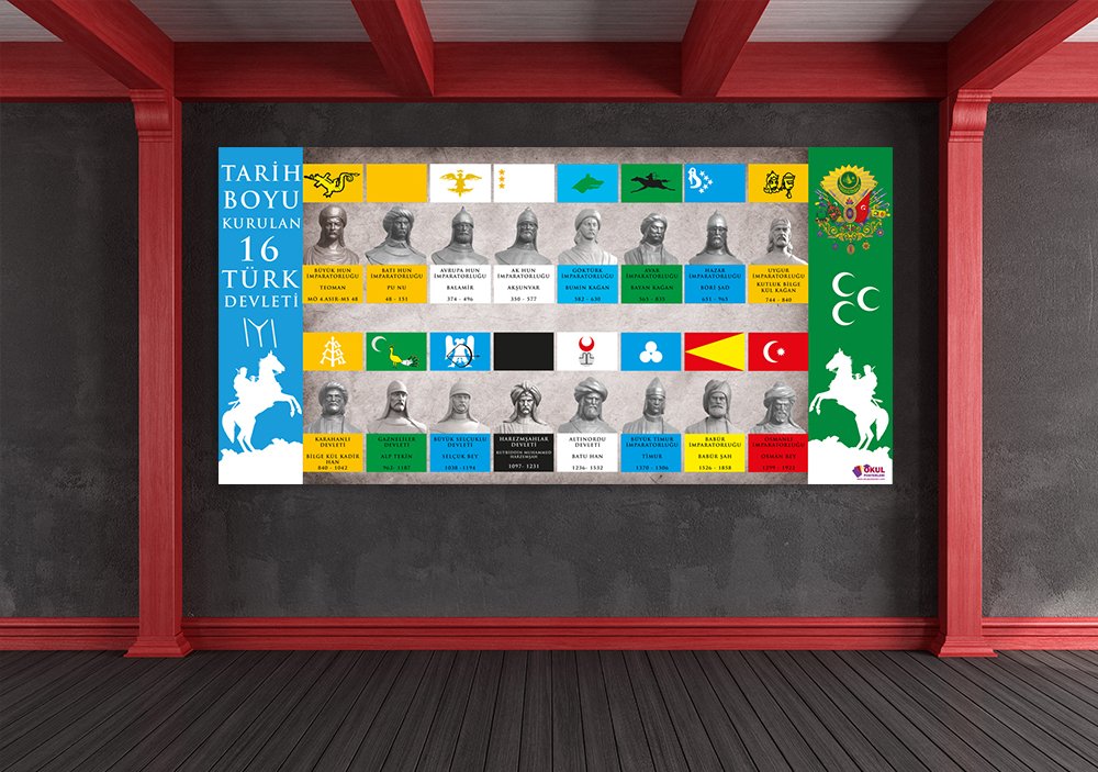 16-Büyük Türk Devleti Okul Posteri