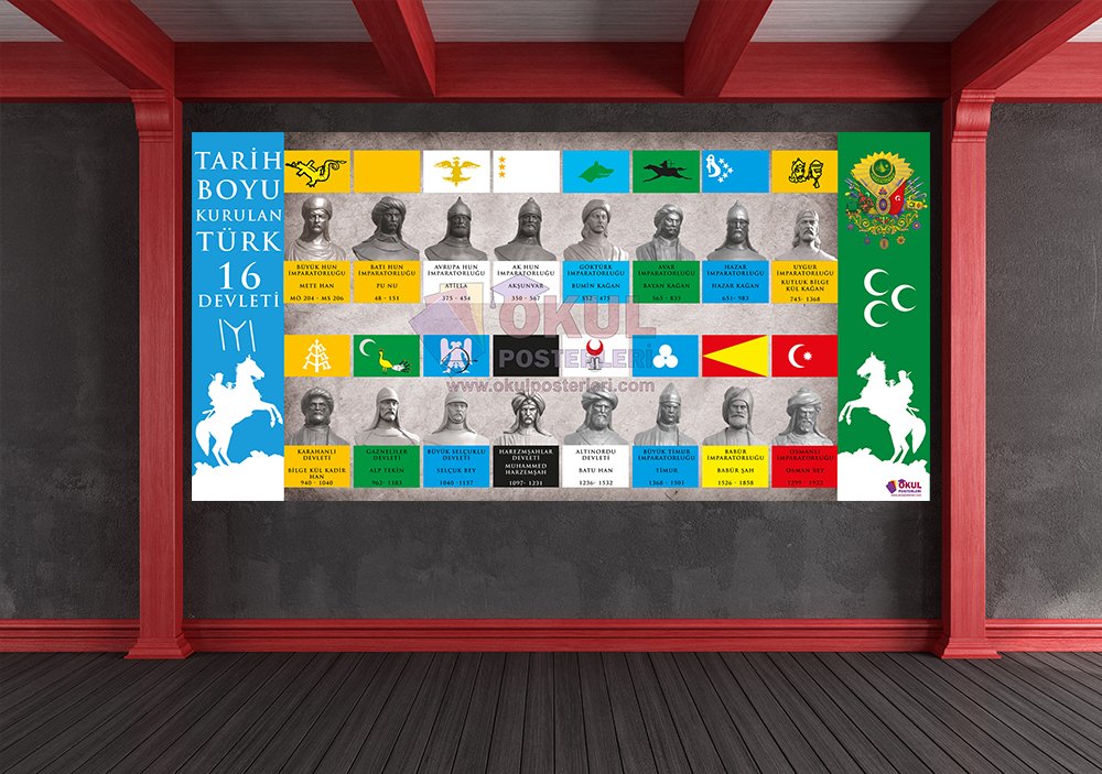 16-Büyük Türk Devleti Okul Posteri