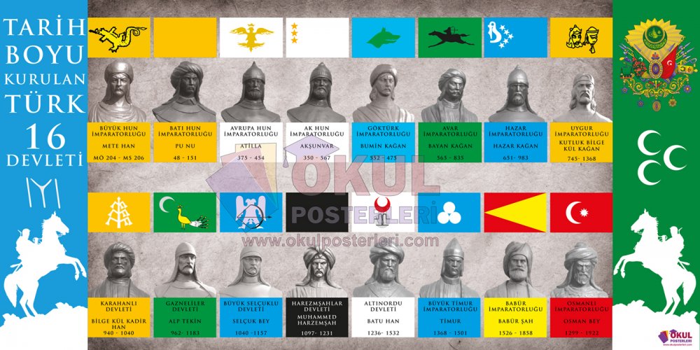 16-Büyük Türk Devleti Okul Posteri
