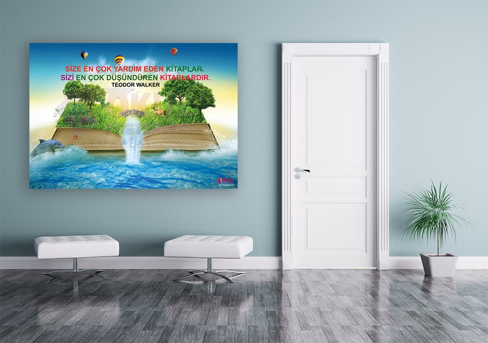 Kitap Okuma 1 Okul Posteri